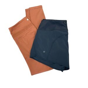 CRZ Yoga Bundle Leggings + Shorts Set High Waisted Athletic Workout Running L